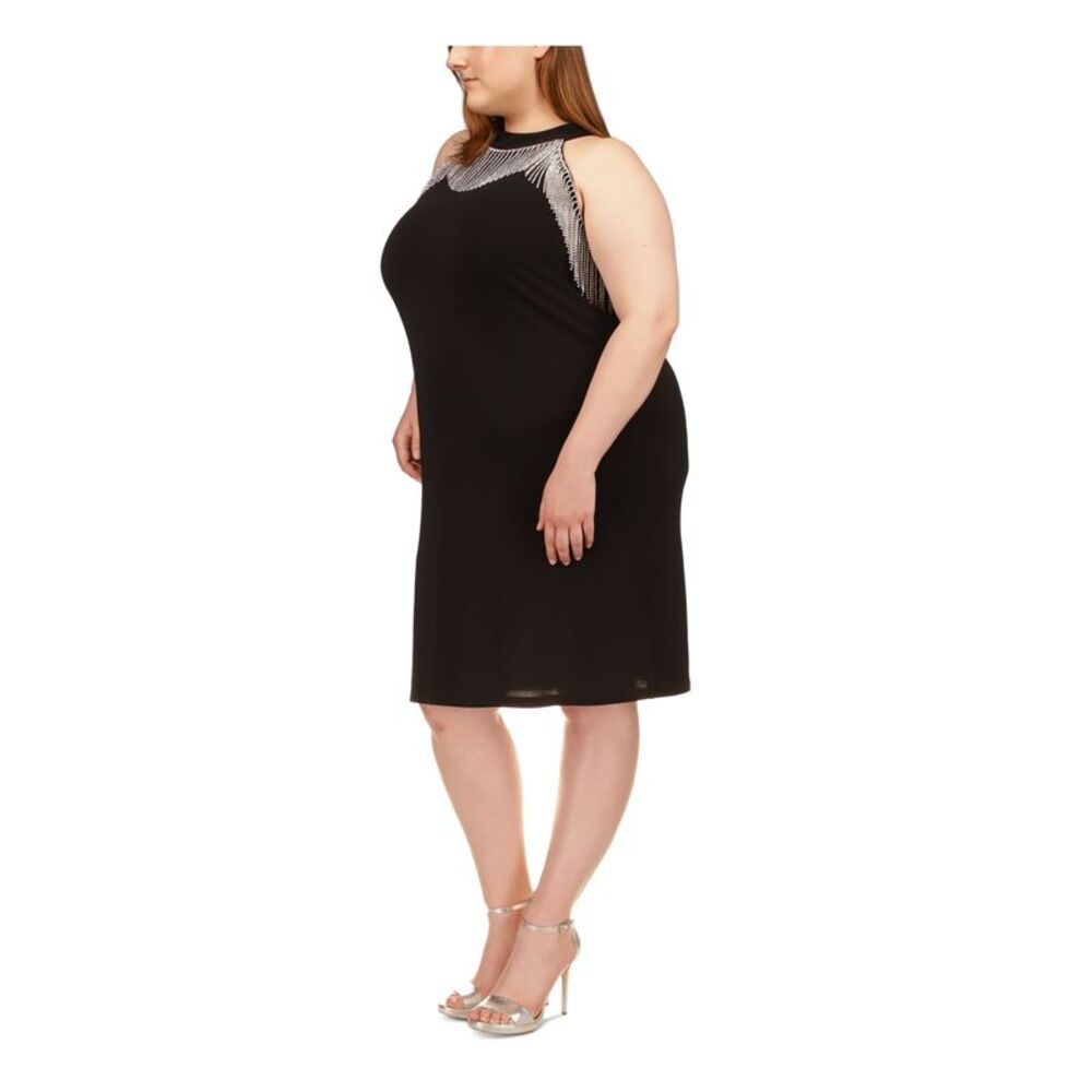 MICHAEL MICHAEL KORS Womens Black Unlined Trim Neckline Sleeveless Dress Plus 4X - Picture 3 of 4